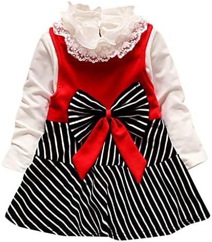 Kasien Toddler Baby Girls Dress, Kids Baby Girl Long Sleeve Flower Princess Tulle Dress T Shirt Clothes Set