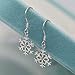 Snowflake 925 Sterling Silver High-Polished Drop Dangle Earrings Gift for Women (Hook Earrings)