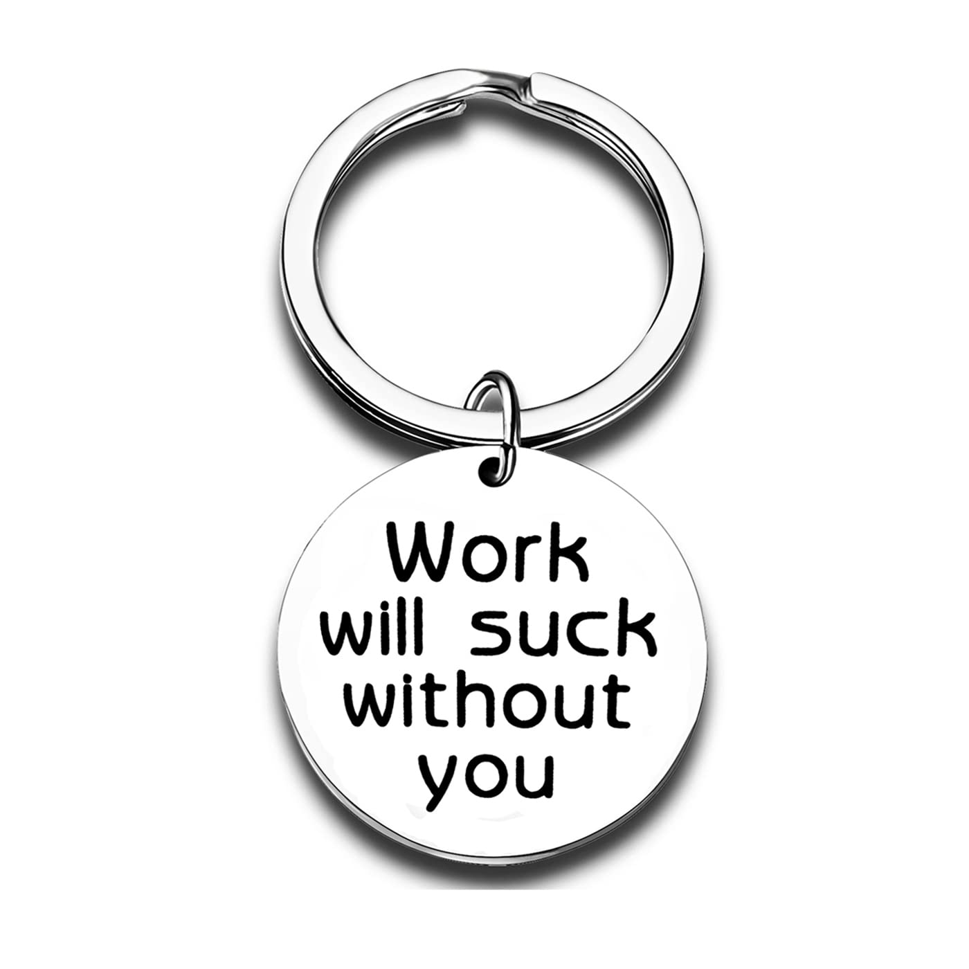 Nimteve Coworker Leaving Gifts for Colleague Friend Boss Goodbye Farewell Gifts Going Away Thank You Keychain Retirement Gifts for Boss Coworkers (Work Will Suck Without You)