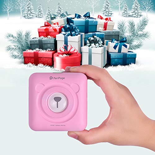 Aibecy GOOJPRT PeriPage Mini Pocket Wireless BT Thermal Printer Picture Photo Label Memo Receipt Paper Printer with USB Cable Support for Android iOS Smartphone Windows