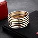 Castillna Set of 7 Tri-Color Silver / Gold / Rose Gold Stainless Steel Bangle Bracelet