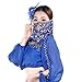 BellyLady Belly Dance Tribal Face Veil With Beads, Halloween Costume Accessory-Lake Blue