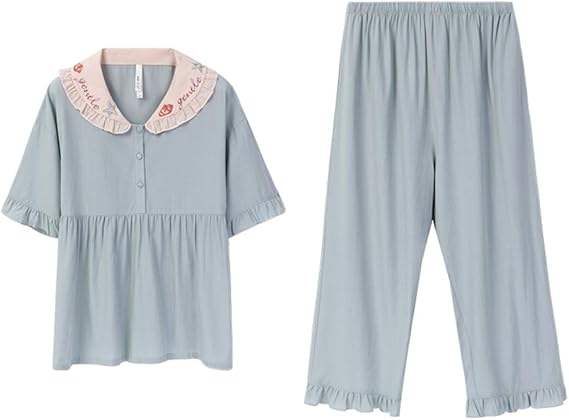 Amazon Co Jp パジャマ レディース 半袖 綿 スタイリッシュ 前開き 入院 ルームウェア 冬 春 夏 夏用 半袖パジャマ レディース 綿 前開き パジャマ 春 夏 秋 ルームウェア レディースパジャマ ボタン 服 ファッション小物