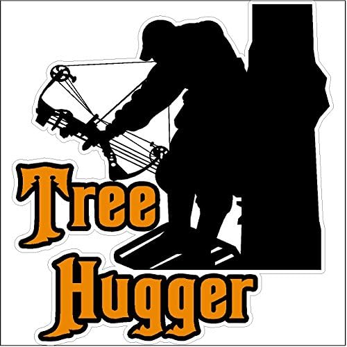 Tree Hugger...Hunting Decal Deer Hunting Car Truck Removable Hunter Sticker (4.5" x 5")