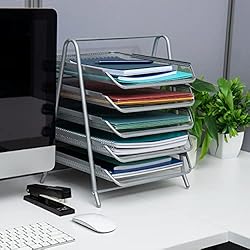 Mind Reader Desk Organizer with 5 Sliding Trays for