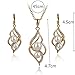Long Way Crystal Necklace Drop Earrings Set Pearl Jewelry Set Wedding Jewelry For Women