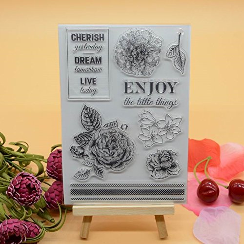 Welcome to Joyful Home 1pc Cherish Flower Rubber Clear Stamp for Card Making Decoration and Scrapbooking Welcome to Joyful Home 1pc Cherish Flower Rubber Clear Stamp for Card Making Decoration and Scrapbooking