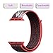 Yunsea For Apple Watch Band, New Nylon Sport Loop, with Hook and Loop Fastener, Adjustable Closure Wrist Strap, Replacment Band for iwatch, 42mm, Red Black