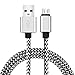 Micro USB Cable , COOME 3ft 6ft High Speed Nylon Braided USB 2.0 Sync Data Charging Charge Cord Wire for Samsung Android Smartphones Pack of 2 White