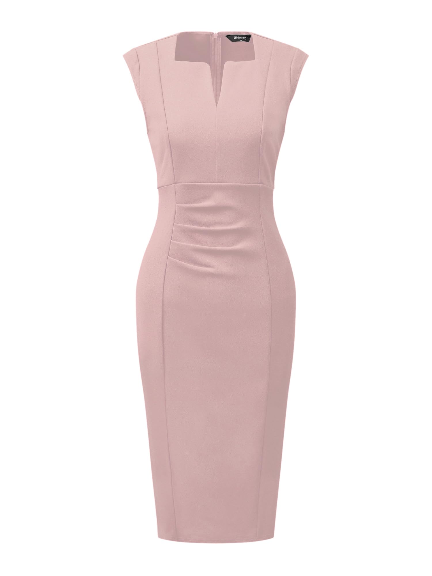 Photo 1 of Allegra K Women's Sheath Dress Pencil Work Sleeveless Professional Office Dresses Small Pink