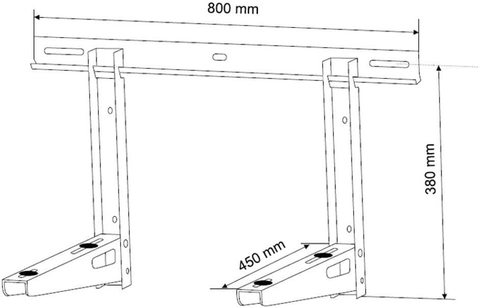 Maclean MC-622 Air Conditioner Air Condensing Unit Galvanized Steel Wall Mount Bracket 100kg, gold, 81x9x7 cm - Image 3