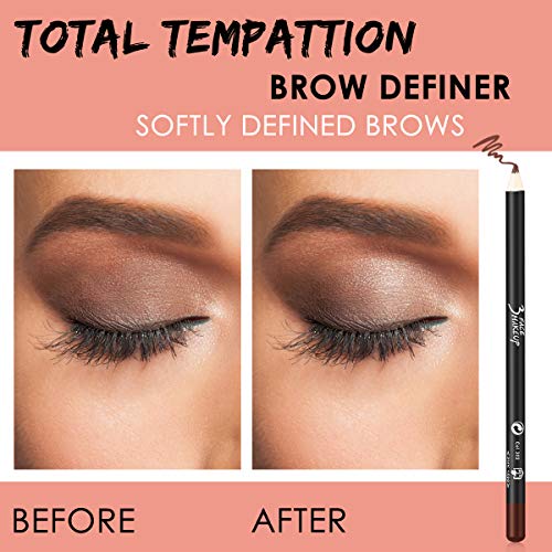 1pc Dual Pencil Universal Points Rose Gold Sharpener with 2PC Eyeliner Pencil(black&coffee color)for Lip Liner,Eyebrow and Eyeliner Pencils