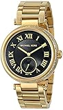 Michael Kors MK5989 Women's Skylar Gold Stainless Steel Black Dial, Gold/Black