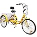 Adult Folding Tricycle Bike 3 Wheeler Bicycle Portable Tricycle 24 Inch Wheels 7 Speed – Yellowthumb 1