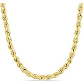 Abbie+Cleo 10K Real Gold Rope Chain Necklace for Men and Women - Cadena de Oro para Hombres y Mujeres - (10k - 5mm - 18 Inch)