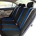 FH Group Full Set Cloth Car Seat Covers for Low Back Front Seat Covers, Airbag Compatible, Split Bench Rear Seat, Universal Fit, Washable Seat Cover for SUV, Sedan, Van, Blue