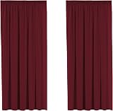 H.Versailtex Blackout Burgundy Curtains Pair 2 Panels 66x54 Pencil Pleat 2-Pack