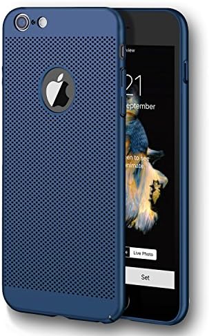 iPhone 6S Plus Case, iPhone 6 Plus Case, GOTITENI Stylish Ultra Slim Lightweight Case, Fingerprint Resistant Heat Losing Breathable Holes Snug Fit Cover for Apple iPhone 6 / 6S Plus, Blue