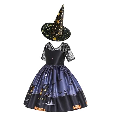 Amosfun Halloween Witch Skirt with Witch Hat Fashion Dominican Republic