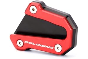 Mokiton Motorcycle Side Stand Extension Kickstand Plate Compatible With Honda Goldwing 1800 GL1800 2018-2023 2024 | Foot Pad Support Gold wing GL 1800 Goldwing1800 Accessories (red)