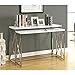 Monarch Specialties 2-Piece Metal Console Table Set, 46-Inch, Glossy White/Chrome