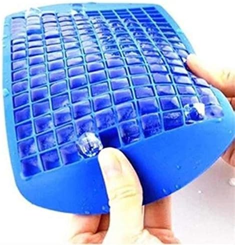 Silicone Ice Cube Mold Tray, 160 Mini Cubes, it Will Chill Your Drink Faster Cold Big Blue 1 Pack icemold