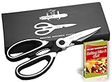 Chef Jacques Premium Kitchen Shears - Award Winning Best Heavy Duty Super Sharp Stainless Steel Kitchen Scissors - Multifunction, Rust Free with Large Soft Grip Handles