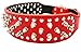 Dogs Kingdom Red Faux Leather Spiked Studded Dog Collar 2