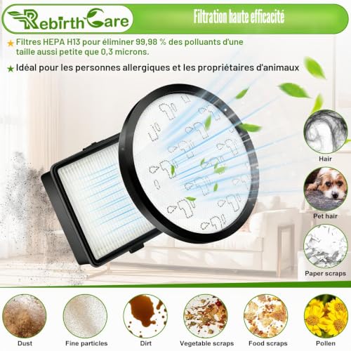 Rebirthcare ZR006001 Filters for Rowenta X-Trem Power Cyclonic/Silence Force Cyclonic RO69xx RO72xx RO7Bxx RO7Cxx RO6924EA RO6931EA RO7236EA RO7260EA RO7C19EA RO7C66EA RO7B13EA Filter Accessories