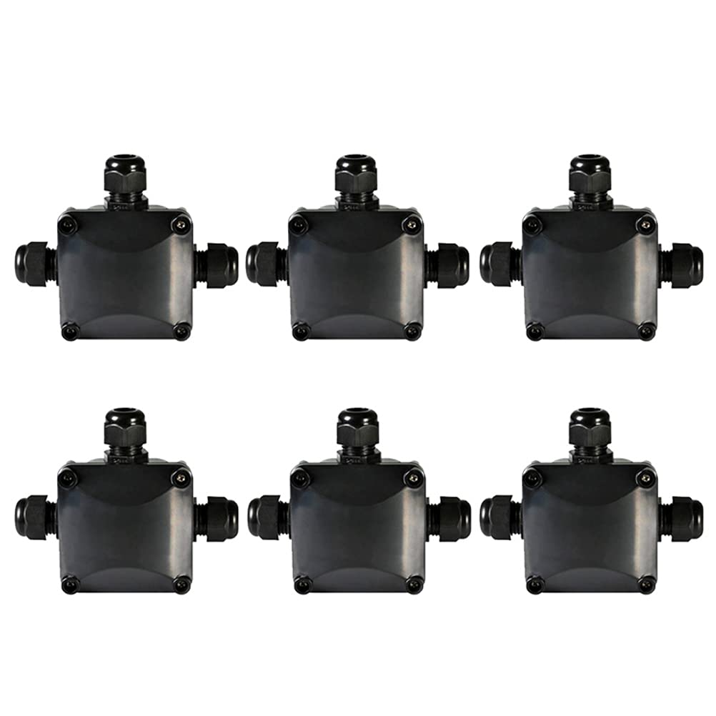 "N/A" 6 pcs 3-Way Junction box cable connection box, branch box IP68 Outdoor/External distribution box Waterproof connection sleeve for cable diameter 5.5-10.5mm
