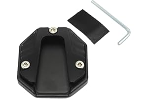 CADUFUELLY Universal Motorcycle Kickstand Extension Pad, Black Motorcycle Kickstand Extender Foot, Anti-Skid Base for Stabili
