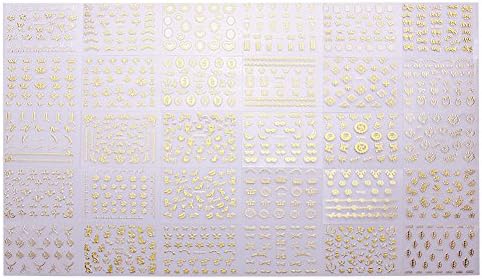 Jocestyle 30 Pcs 3D Nail Art Sticker Manicure Flower Design Nail Studs Nail Art Decorations (Golden)