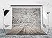 LB 8x8ft Gray Brick Wall Backdrop Vintage Wood Floor Backdrops for Photography Newborn Baby Shower Kids Birthday Party Portraits Photo Booth Studio Props