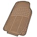 MotorTrend MT-754-BG Universal Fit Odorless Premium Heavy Duty All Weather Maximum Protection Car Floor Mat - Rubber (Beige) 4 Pack