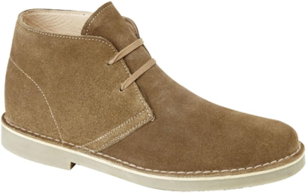Mens Roamers 2 eyelet Suede Leather Desert Boots TAN size 8 UK Amazon