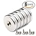 DIYMAG 6 Pack 1.26”D x 0.2”H Neodymium Disc Countersunk Hole Magnets. Strong, Permanent, Rare Earth Magnets,with 6 Screws