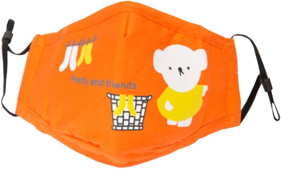Cotton PM2.5 Anti-smog Antibacterial Carbon Mask Children Masks Bear Orange