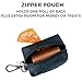 Mighty Paw Dog Poop Bag Holder - Zippered Pouch with Carabiner Hook - Includes Roll of Pick-up Bags - Pet Poop Holder and Dispenser - Pet Walking Supplies - (Black)
