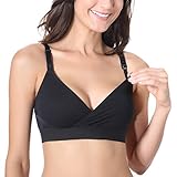 Gratlin Womens Wire Free Racerback Cotton Support Bra for Maternity and Nursing