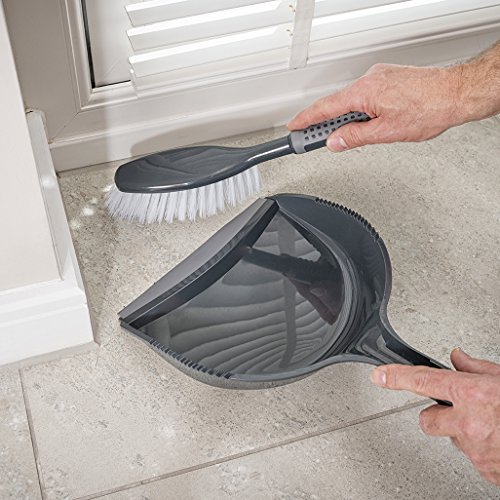 Addis ComfiGrip große Kehrschaufel und weiche Bürste, Plastik, Graphit metallisch, 11 x 23 x 35 cm – Bild 4