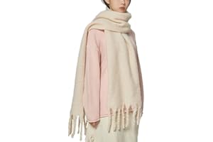 OUNIYA Large Chunky Scarf Oversized Fluffy Scarves Blanket Big Wool Thick Winter Warm
