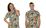 The Simpsons Multi Character Collage Adult Blue T-shirt Tee