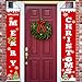 LUCKKYY Merry Christmas Banner,Welcome Christmas Porch Fireplace Wall Signs Flag for Outdoor Indoor Christmas Decoration,Christmas Door Banner Decoration Red Xmas Sign for Home Party (Red)