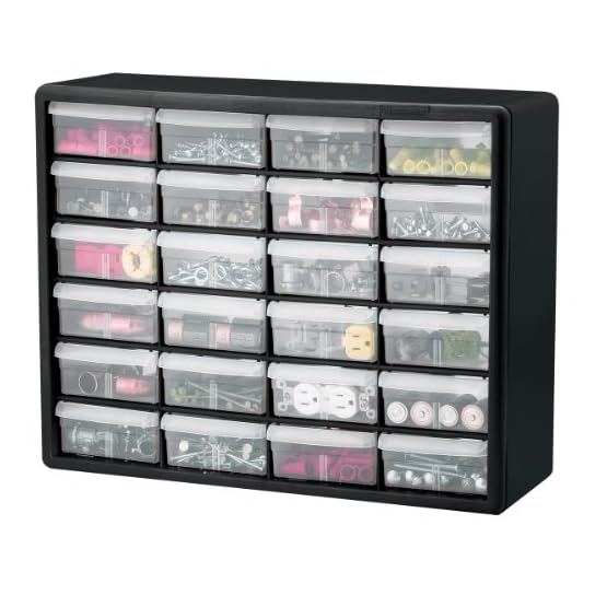 Akro-Mils 10124 24 Drawer Plastic Parts Storage Hardware and Craft Cabinet, 20-Inch x 16-Inch x 6.5-Inch, Black - Image 5