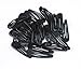 yueton 36pcs Glossy Black Round Edge Snap Prong Clips Bendy Hair Clips Barrettes for Ladies Girls Hair Bows
