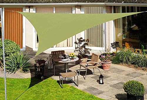 Sonnensegel Dreieckig Wasserdicht Sonnenschutz Garten Balkon PES Polyester UV Schutz für Garten Outdoor, 3x3X3m – Bild 4
