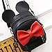 Women Girls Cute Mini Backpack Casual Travel Mouse Ear PU Leather Shoulder School Bag Rucksack Daypacks, Black, One Size