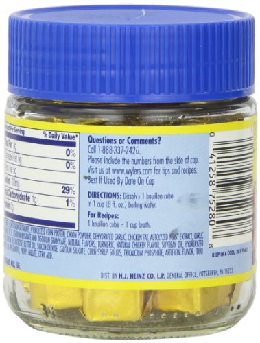 Wylar's Instant Chicken with Herbs & Spices Bouillon Cubes (3.25oz Jars, Pack of 8)