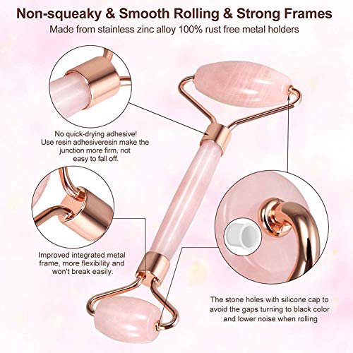 Jade Roller Gua Sha Scraping Massage Tool, 100% Natural Anti-aging Facial Massage Jade Set for Facial Eye Neck Skin Care