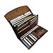 LETEULO Womens Leather Wallets Handmade Ladies Clutch Wallet Organizer Card Holder (882 Brown)